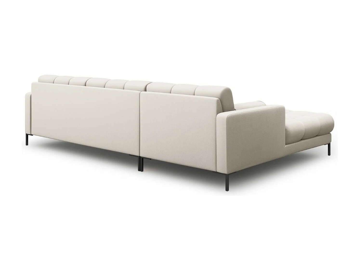 Cosmopolitan Design - Canapé d'angle gauche "Bali" 5 places en tissu structurel beige - 293x185x75cm