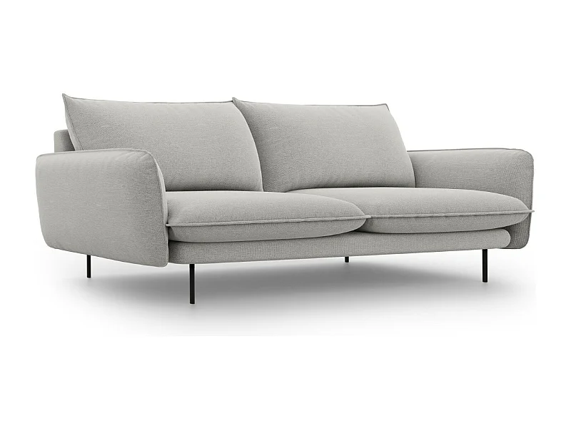 Cosmopolitan Design - Canapé "Vienna" 4 places en tissu structurel gris clair - 230x92x95cm
