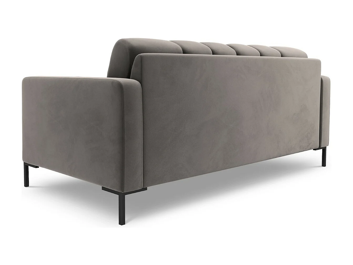 Cosmopolitan Design - 2-Sitzer Sofa "Bali" aus Samt hellgrau - 152x92x75cm