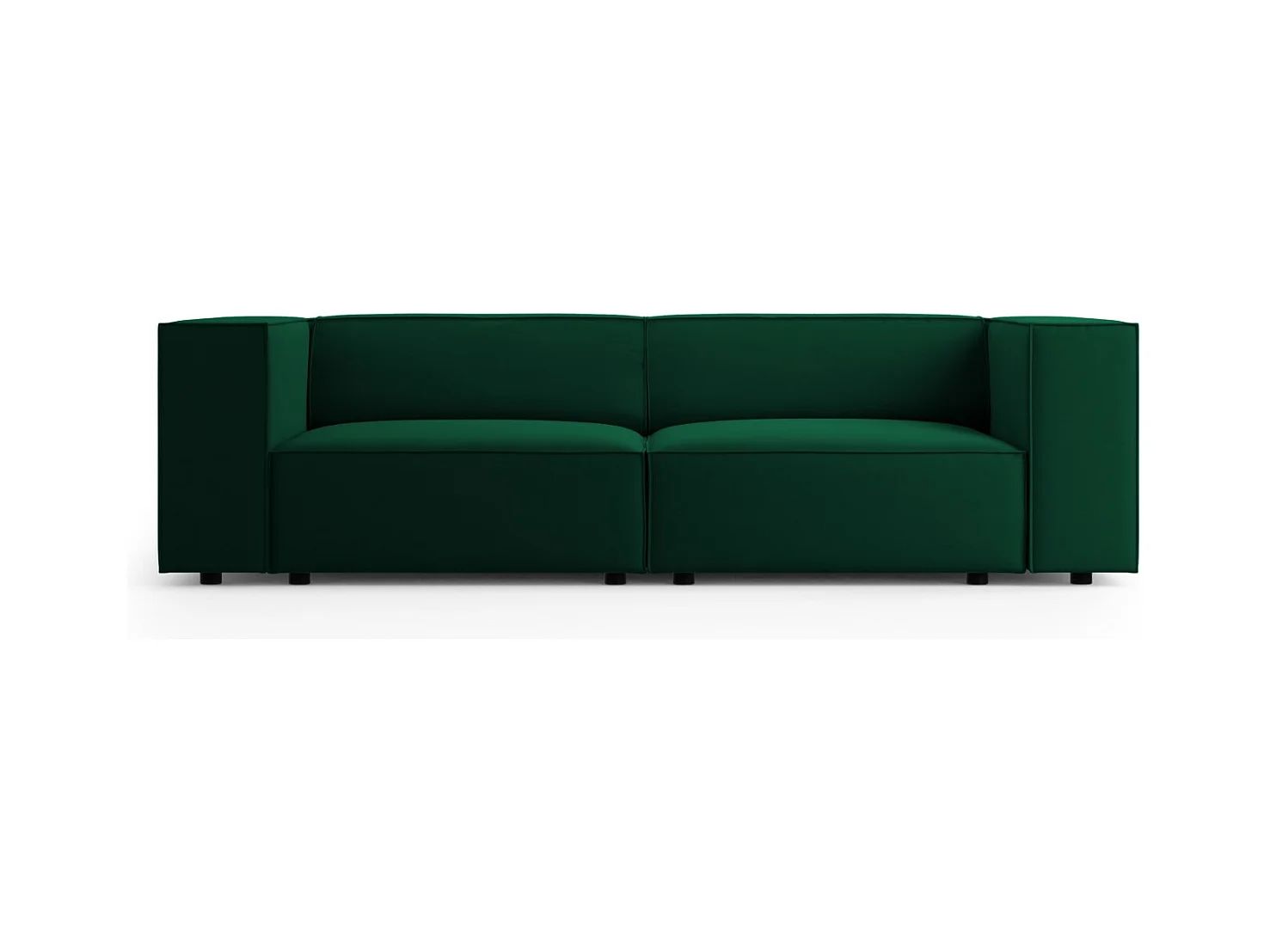 Cosmopolitan Design - Sofá "Arendal" 3 lugares em veludo verde garrafa - 204x102x70cm