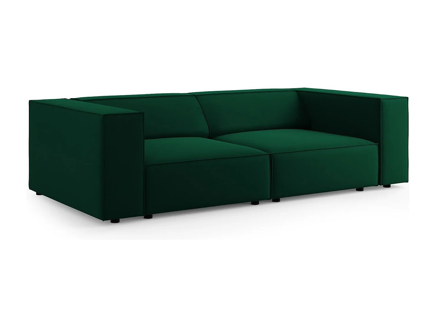 Cosmopolitan Design - Sofá "Arendal" 3 lugares em veludo verde garrafa - 204x102x70cm