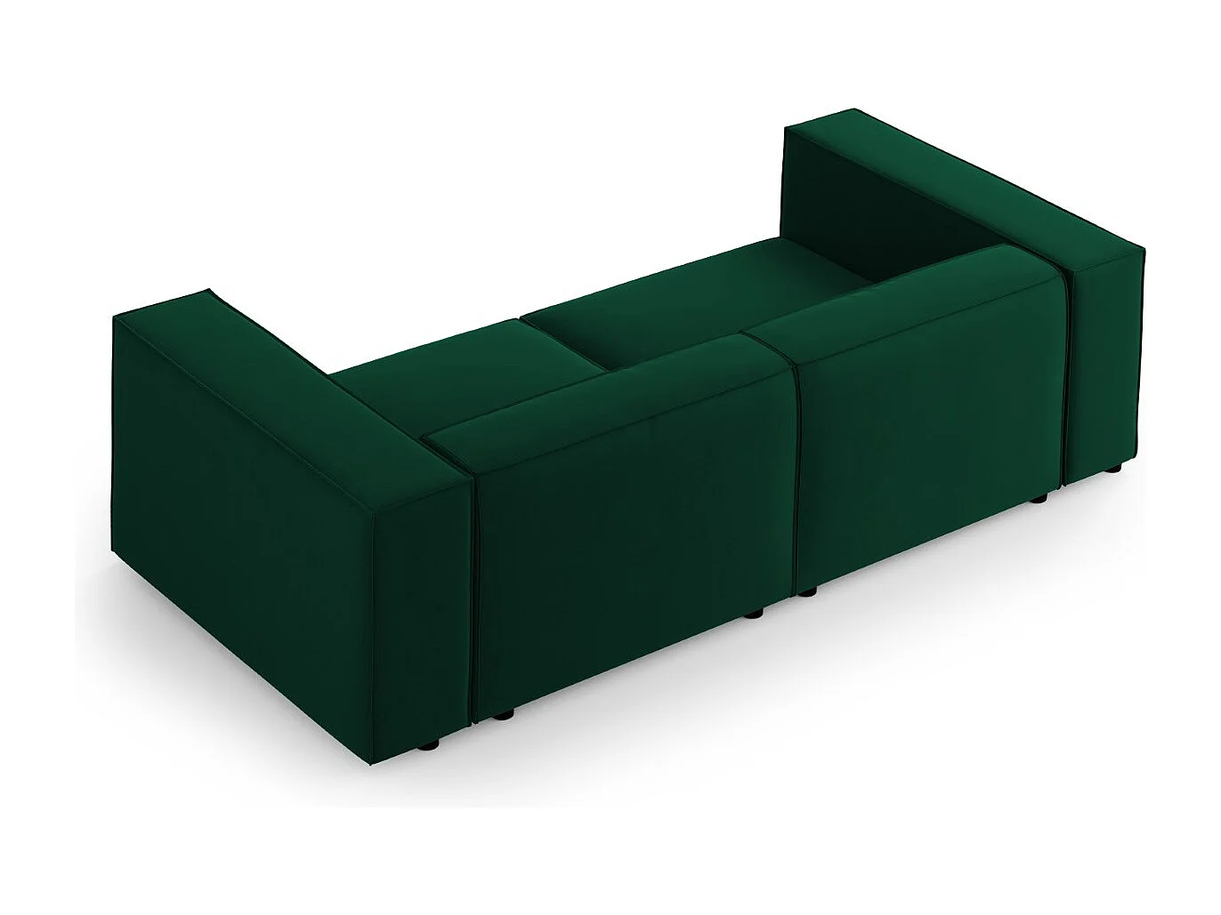 Cosmopolitan Design - Sofá "Arendal" 3 lugares em veludo verde garrafa - 204x102x70cm