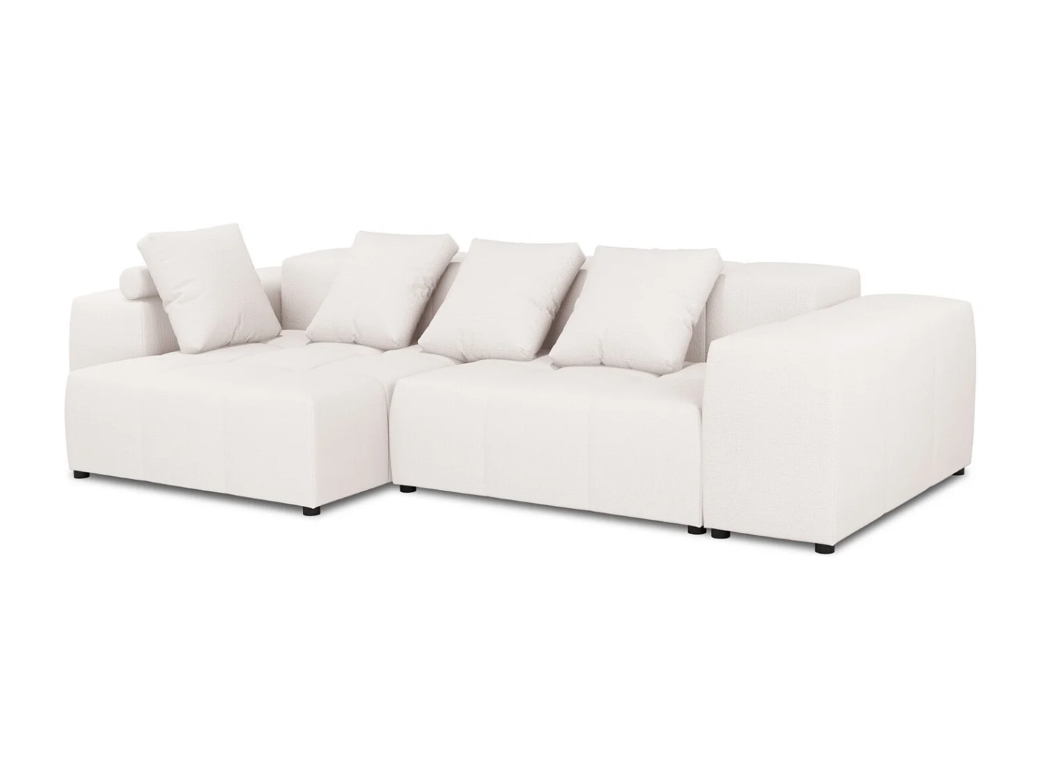 Cosmopolitan Design - Narożnik symetryczny modułowy, "Rome" 4 miejsca tkanina strukturalna, biały - 320x160x75cm