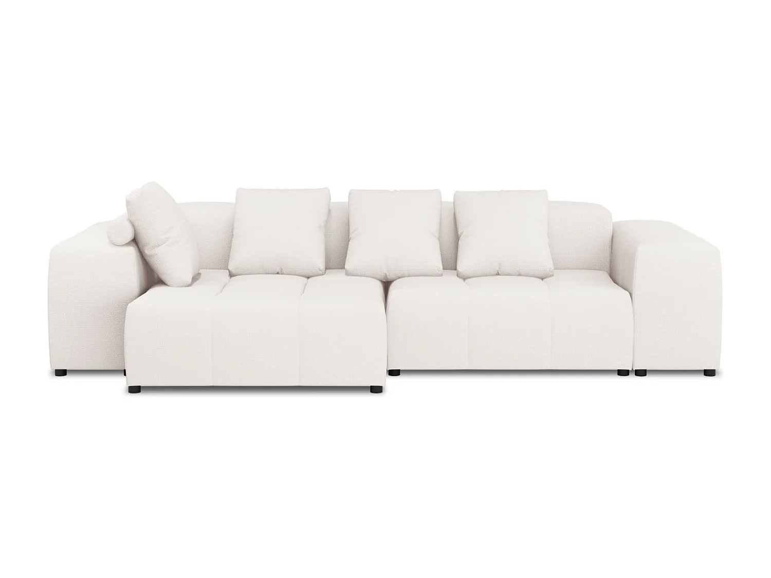 Cosmopolitan Design - Narożnik symetryczny modułowy, "Rome" 4 miejsca tkanina strukturalna, biały - 320x160x75cm