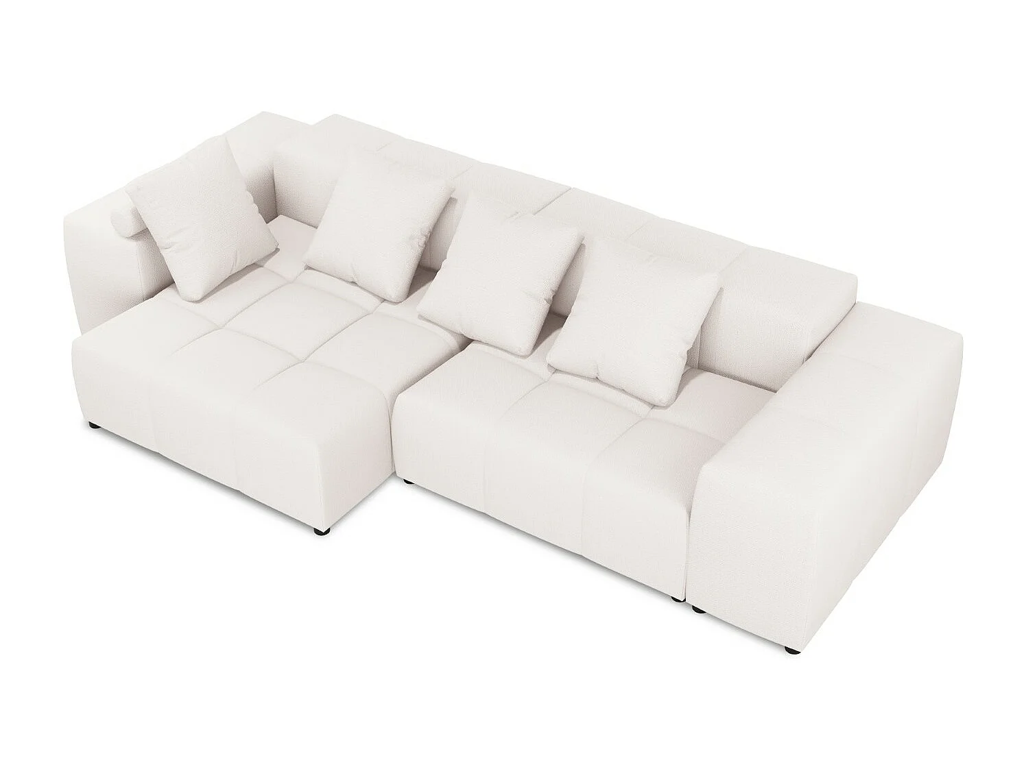 Cosmopolitan Design - Narożnik symetryczny modułowy, "Rome" 4 miejsca tkanina strukturalna, biały - 320x160x75cm