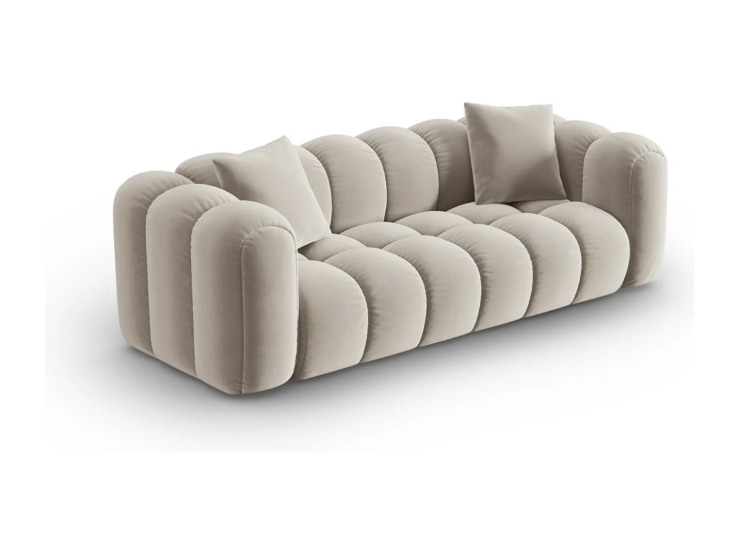 CXL by Christian Lacroix - Canapé "Clotilde" 3 places en velours écru - 242x94x70cm