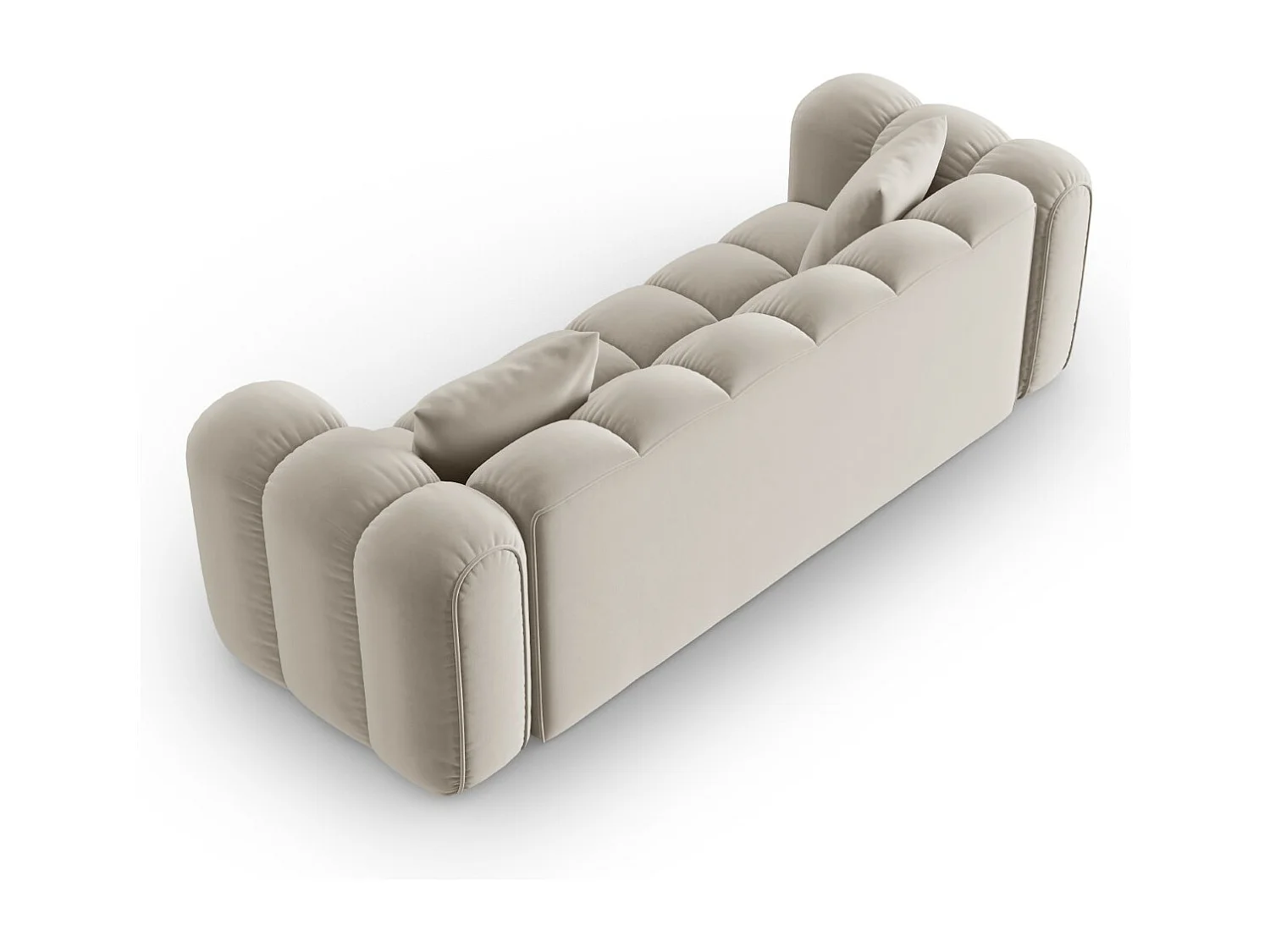 CXL by Christian Lacroix - Canapé "Clotilde" 3 places en velours écru - 242x94x70cm