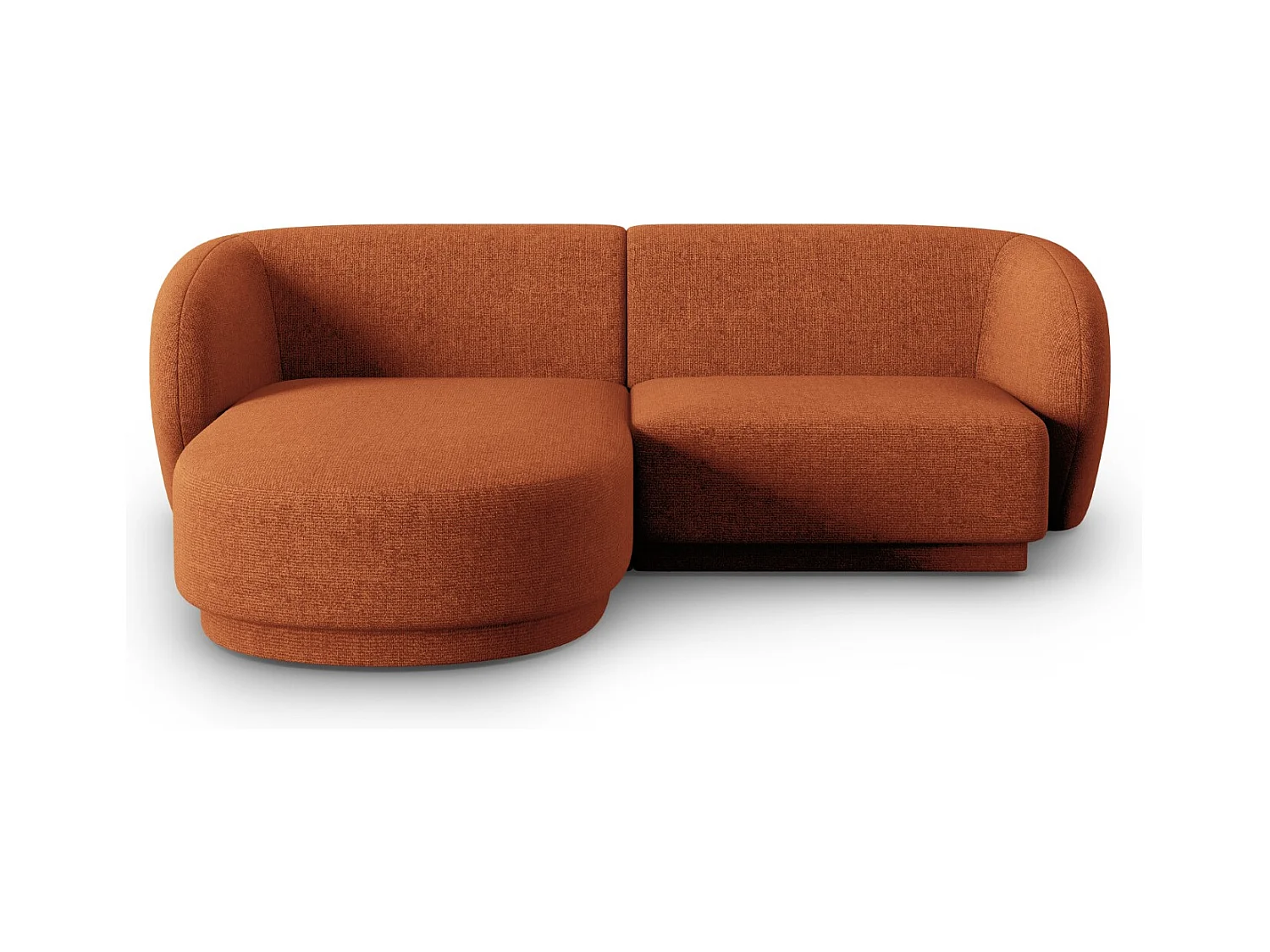 CXL by Christian Lacroix - Sofá modular de canto esquerdo "Lionel" 3 lugares em tecido chenille terracota mesclado - 188x155x74cm