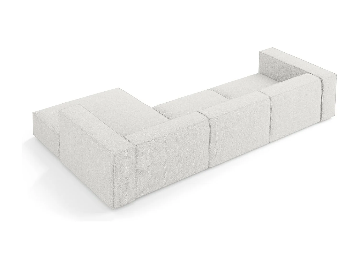 Cosmopolitan Design - Rechter hoekbank "Arendal" 4 zitplaatsen, Chenille, Lichtgrijs - 284x166x70cm