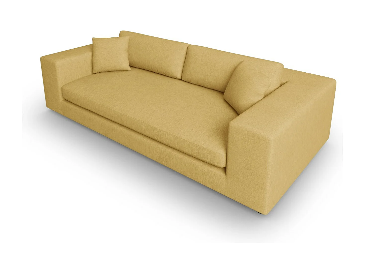 CXL by Christian Lacroix - Sofá "Tendance" 4 plazas de tejido estructural amarillo - 262x122x72cm