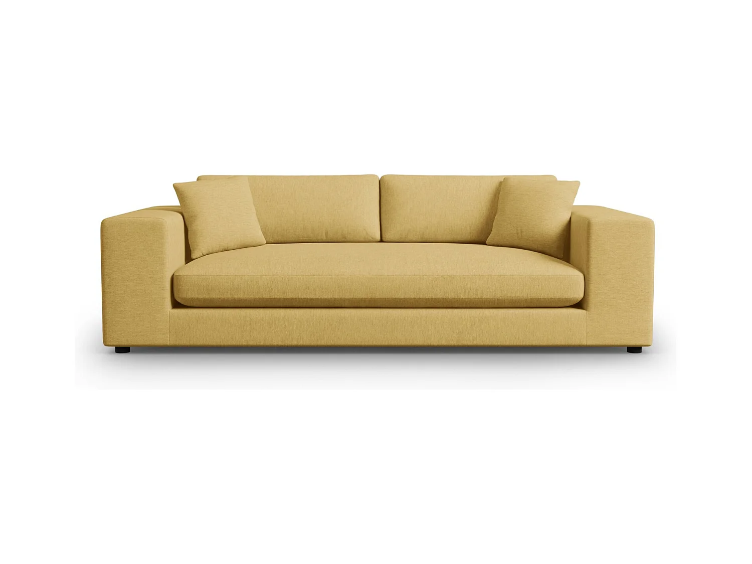 CXL by Christian Lacroix - Bank "Tendance" 4 zitplaatsen, Structurele stof, GEEL - 262x122x72cm