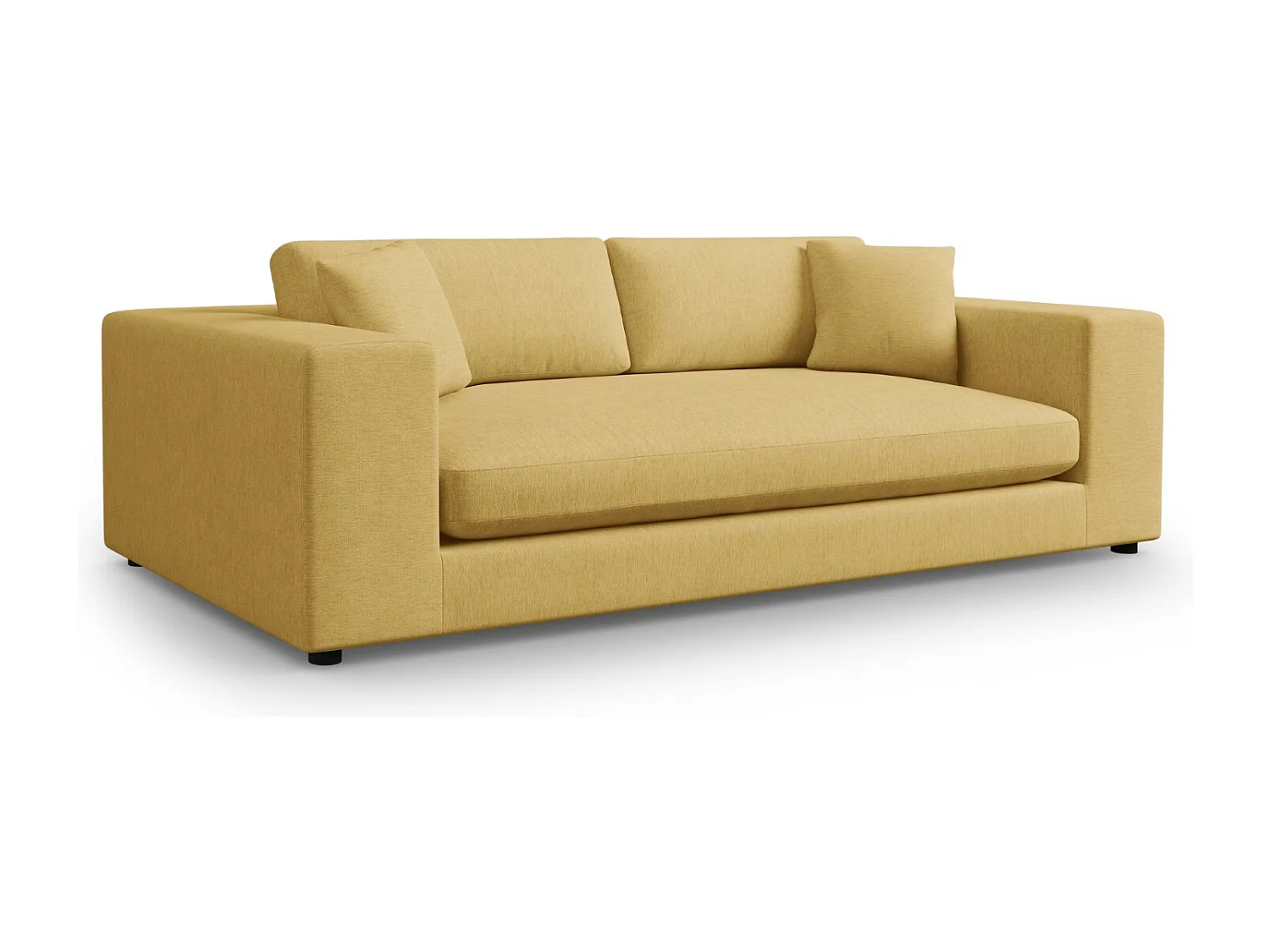 CXL by Christian Lacroix - Sofá "Tendance" 4 lugares em tecido estrutural amarelo - 262x122x72cm