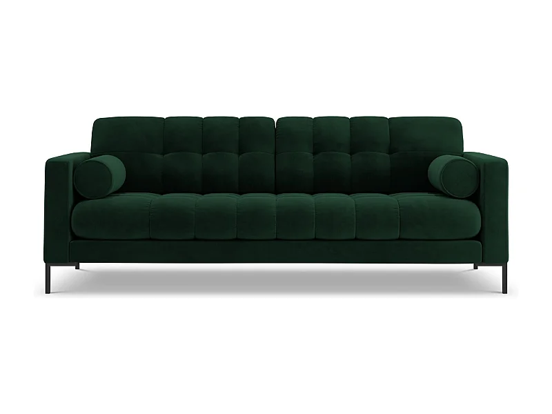 Cosmopolitan Design - Sofa, "Bali" 3 miejsca welur, zielony butelkowy - 177x92x75cm