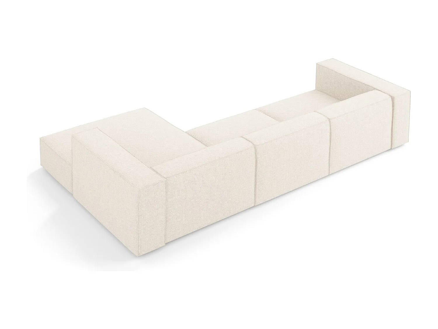 Cosmopolitan Design - Rechter hoekbank "Arendal" 4 zitplaatsen, Chenille, Lichtbeige - 284x166x70cm