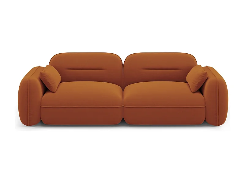 Cosmopolitan Design - Canapé modulable "Sydney" 3 places en velours terracotta - 230x90x70cm