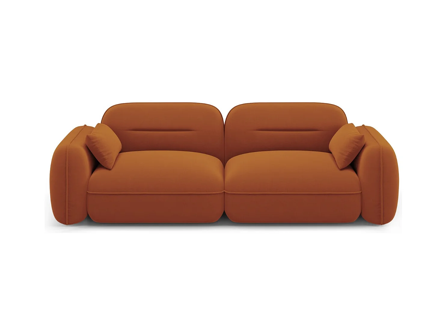 Cosmopolitan Design - Canapé modulable "Sydney" 3 places en velours terracotta - 230x90x70cm