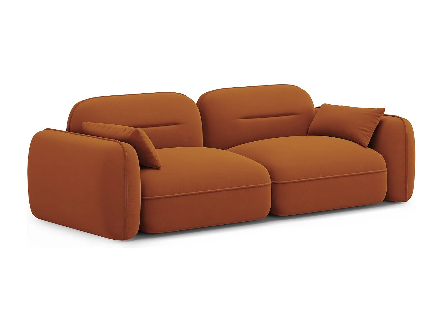 Cosmopolitan Design - Canapé modulable "Sydney" 3 places en velours terracotta - 230x90x70cm