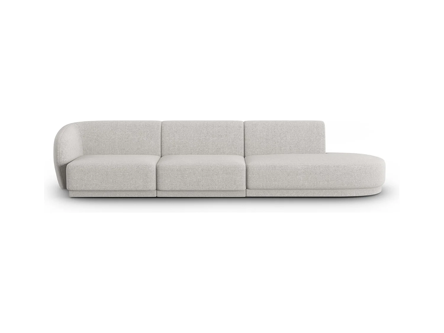 CXL by Christian Lacroix - Rechte modulaire bank "Lionel" 4 zitplaatsen, Chenille, Gevlekt zilver - 311x93x74cm
