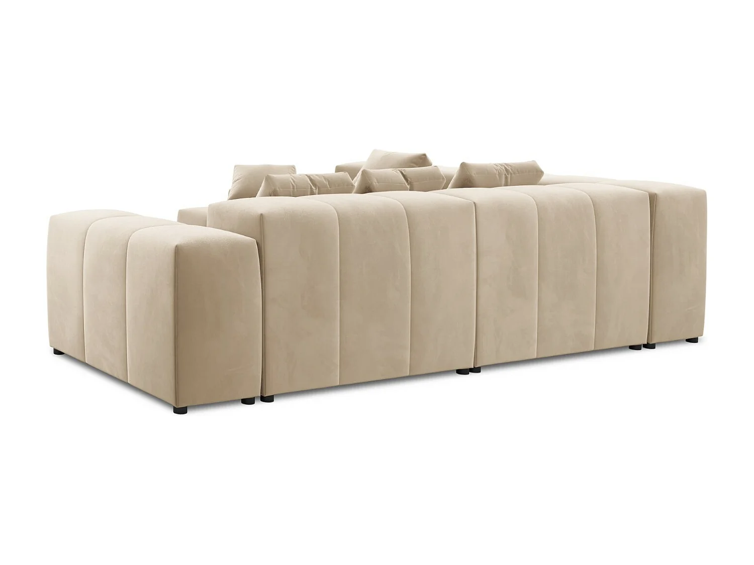 Cosmopolitan Design - Narożnik symetryczny modułowy, "Rome" 7 miejsc welur, beż - 320x320x75cm