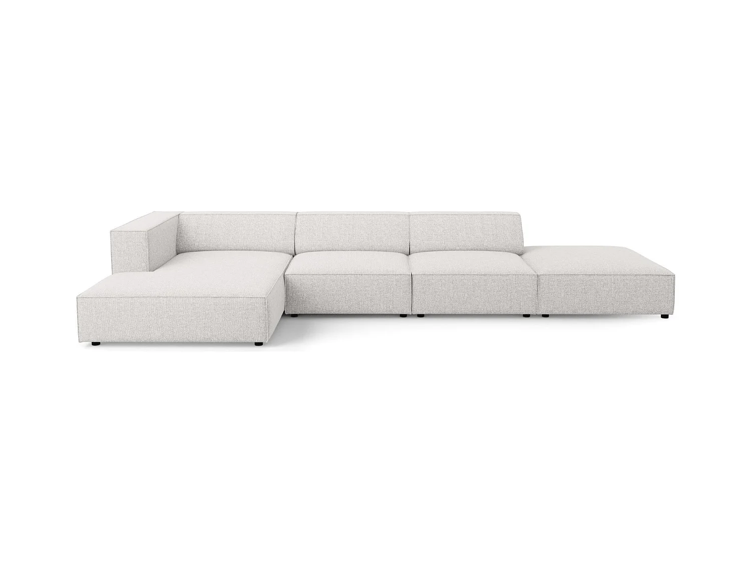 Cosmopolitan Design - Linker hoekbank "Arendal" 5 zitplaatsen, Chenille, Lichtgrijs - 341x166x70cm