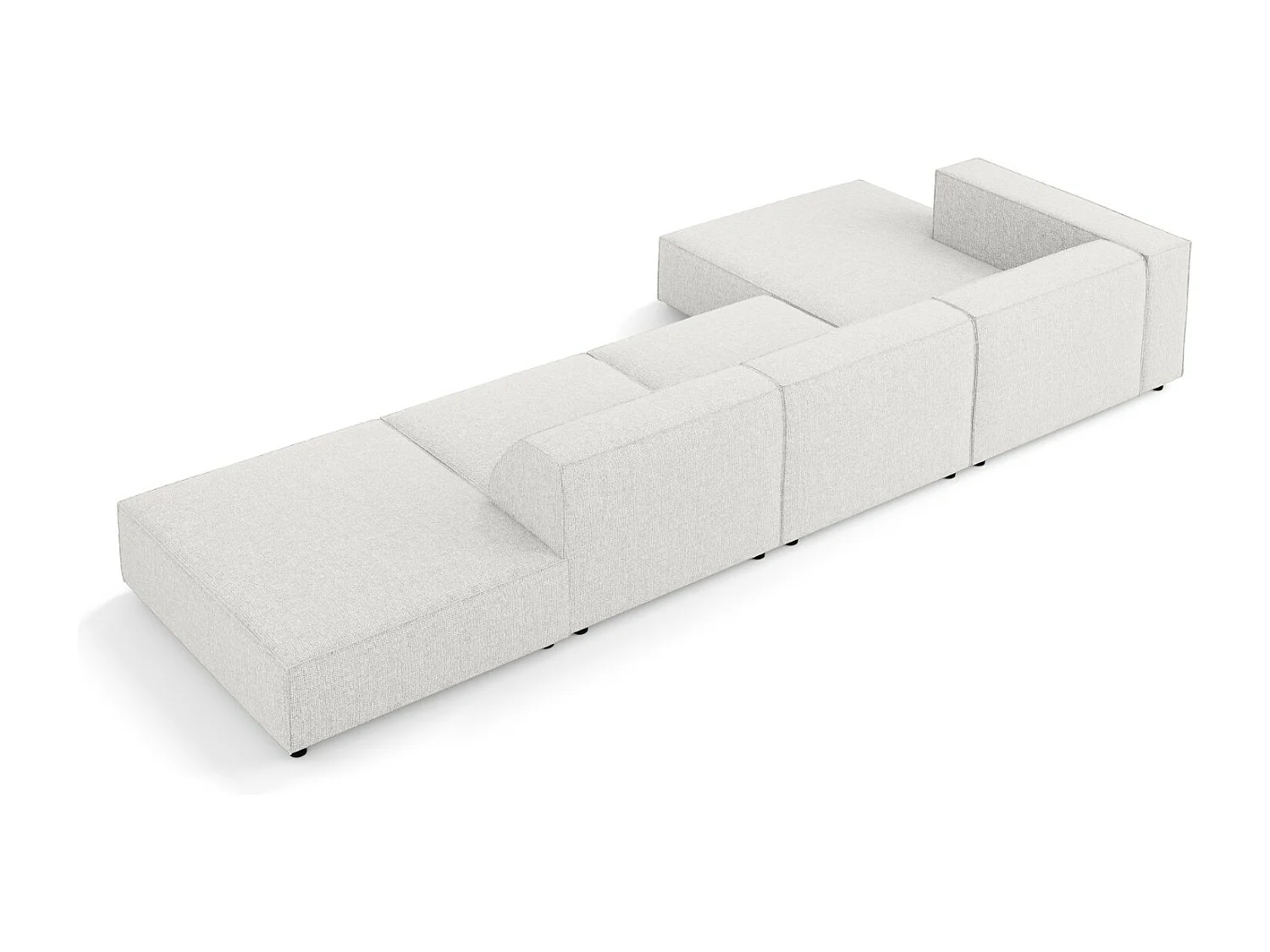 Cosmopolitan Design - Sofá de canto esquerdo "Arendal" 5 lugares em tecido chenille cinza claro - 341x166x70cm