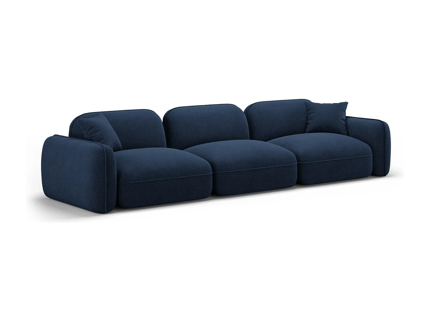 CXL by Christian Lacroix - Canapé modulable "Lucien" 4 places en velours bleu foncé - 320x90x70cm