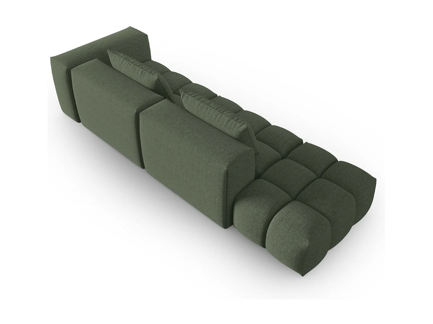 CXL by Christian Lacroix - Linker modulaire bank "Lorella" 3 zitplaatsen, Structurele stof, donker olijfgroen - 265x85x70cm