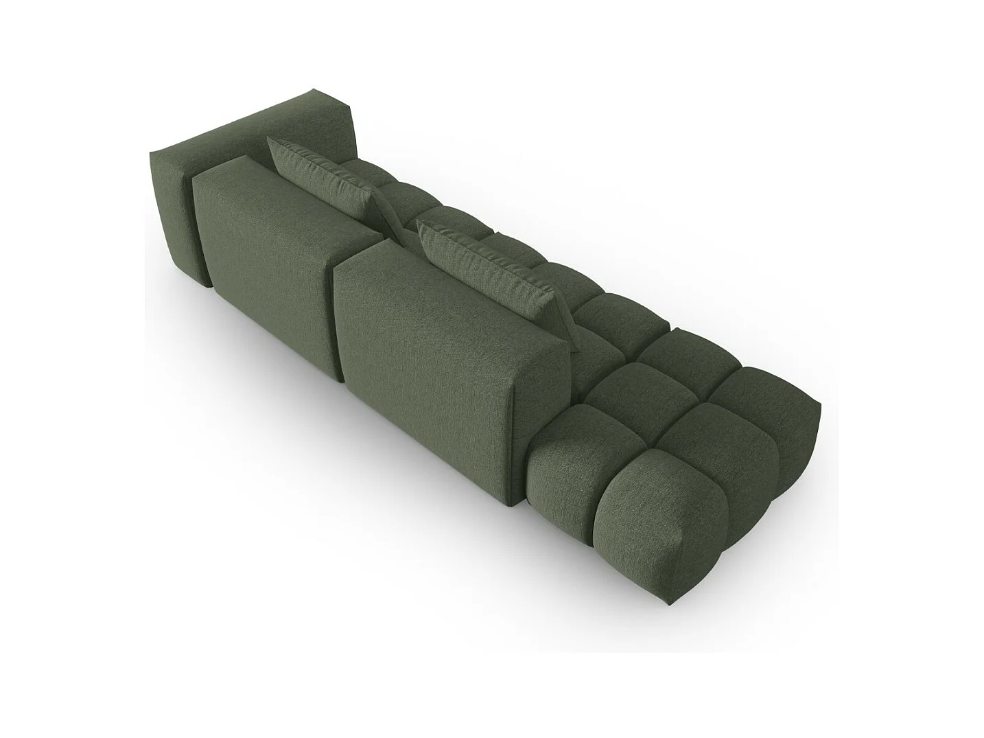 CXL by Christian Lacroix - Canapé modulable gauche "Lorella" 3 places en tissu structurel vert olive foncé - 265x85x70cm