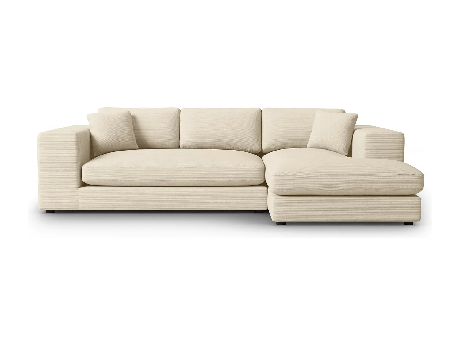 CXL by Christian Lacroix - 5-Sitzer Ecksofa rechts "Tendance" Sitzer aus Cord leichtes beige - 282x174x72cm