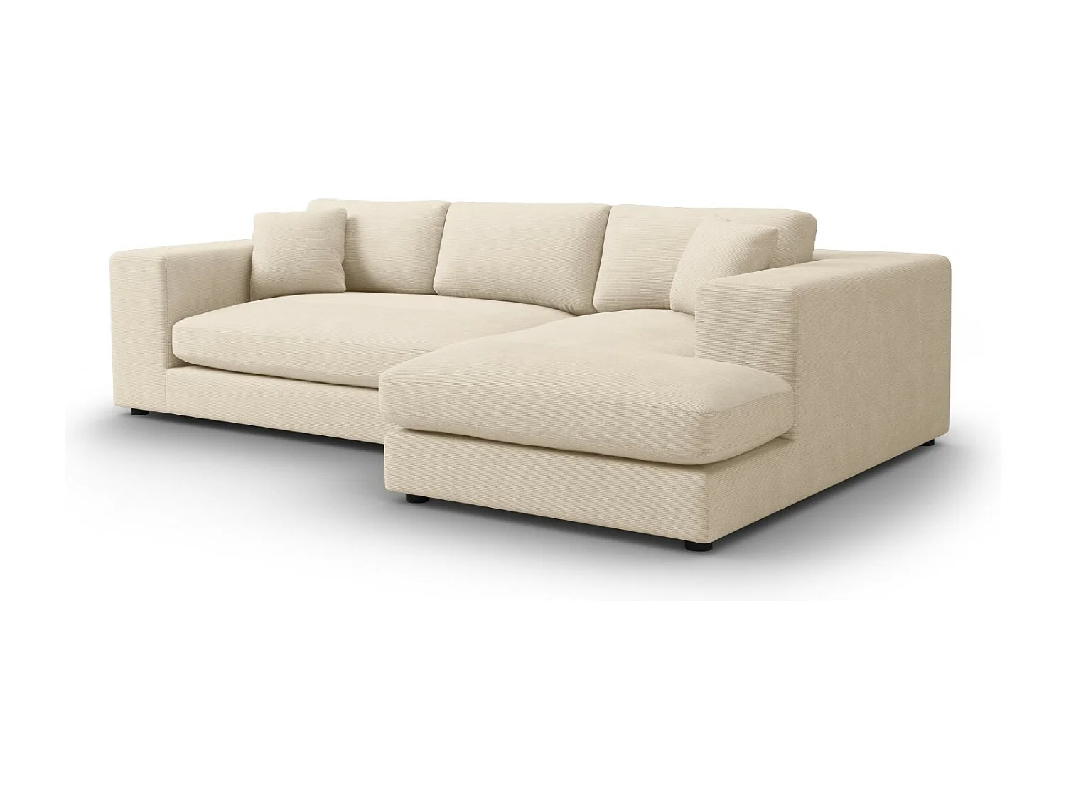 CXL by Christian Lacroix - 5-Sitzer Ecksofa rechts "Tendance" Sitzer aus Cord leichtes beige - 282x174x72cm