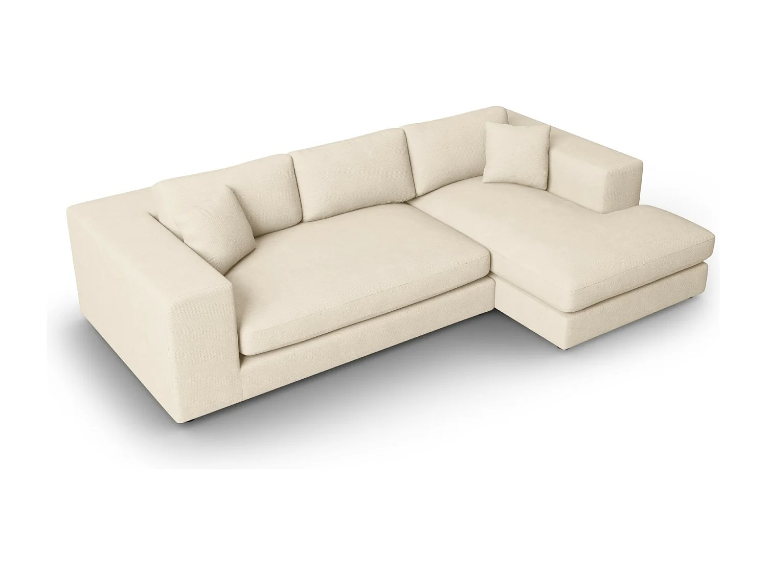 CXL by Christian Lacroix - 5-Sitzer Ecksofa rechts "Tendance" Sitzer aus Cord leichtes beige - 282x174x72cm