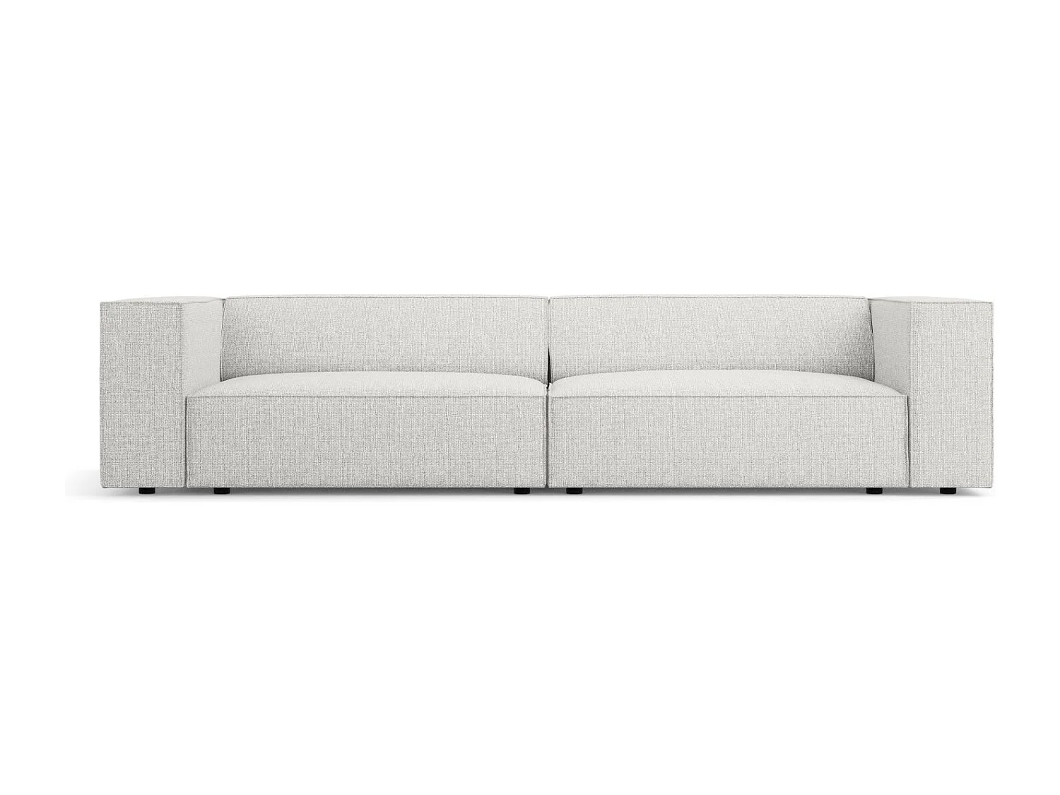 Cosmopolitan Design - 4-Sitzer Sofa "Arendal" aus Chenille-Stoff hellgrau - 244x102x70cm
