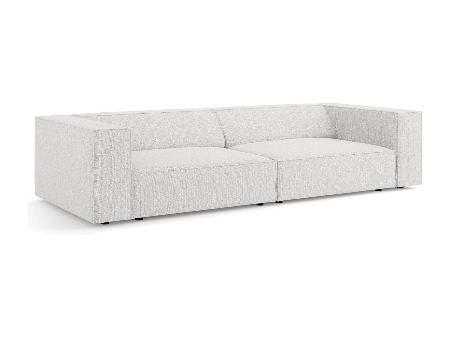 Cosmopolitan Design - 4-Sitzer Sofa "Arendal" aus Chenille-Stoff hellgrau - 244x102x70cm