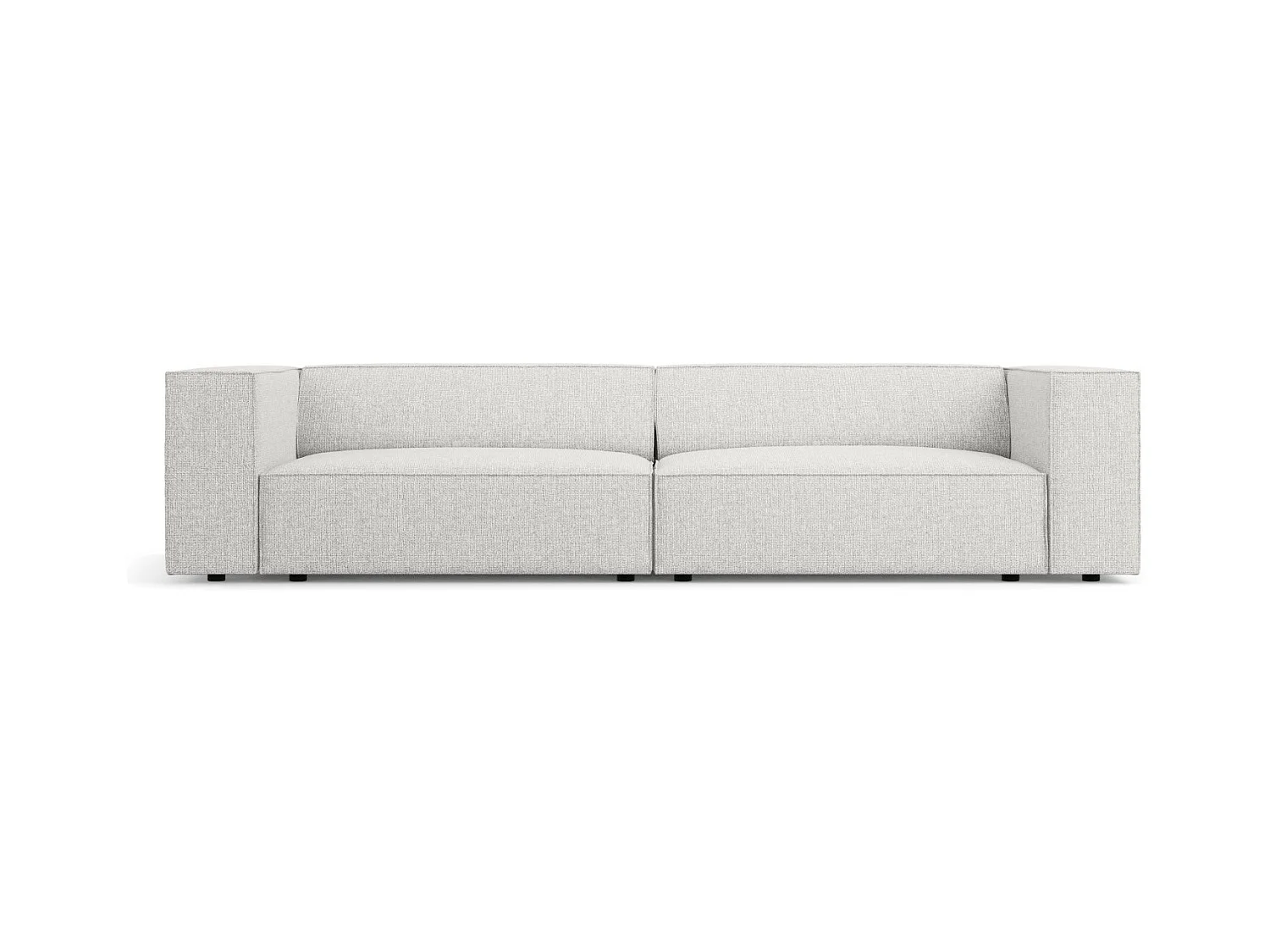 Cosmopolitan Design - Bank "Arendal" 4 zitplaatsen, Chenille, Lichtgrijs - 244x102x70cm