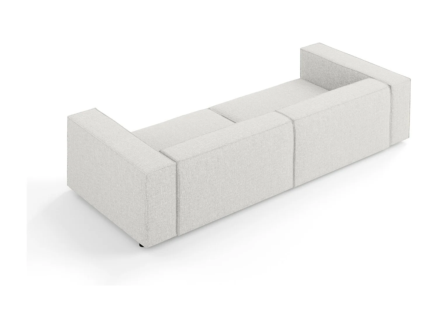 Cosmopolitan Design - Sofá "Arendal" 4 lugares em tecido chenille cinza claro - 244x102x70cm