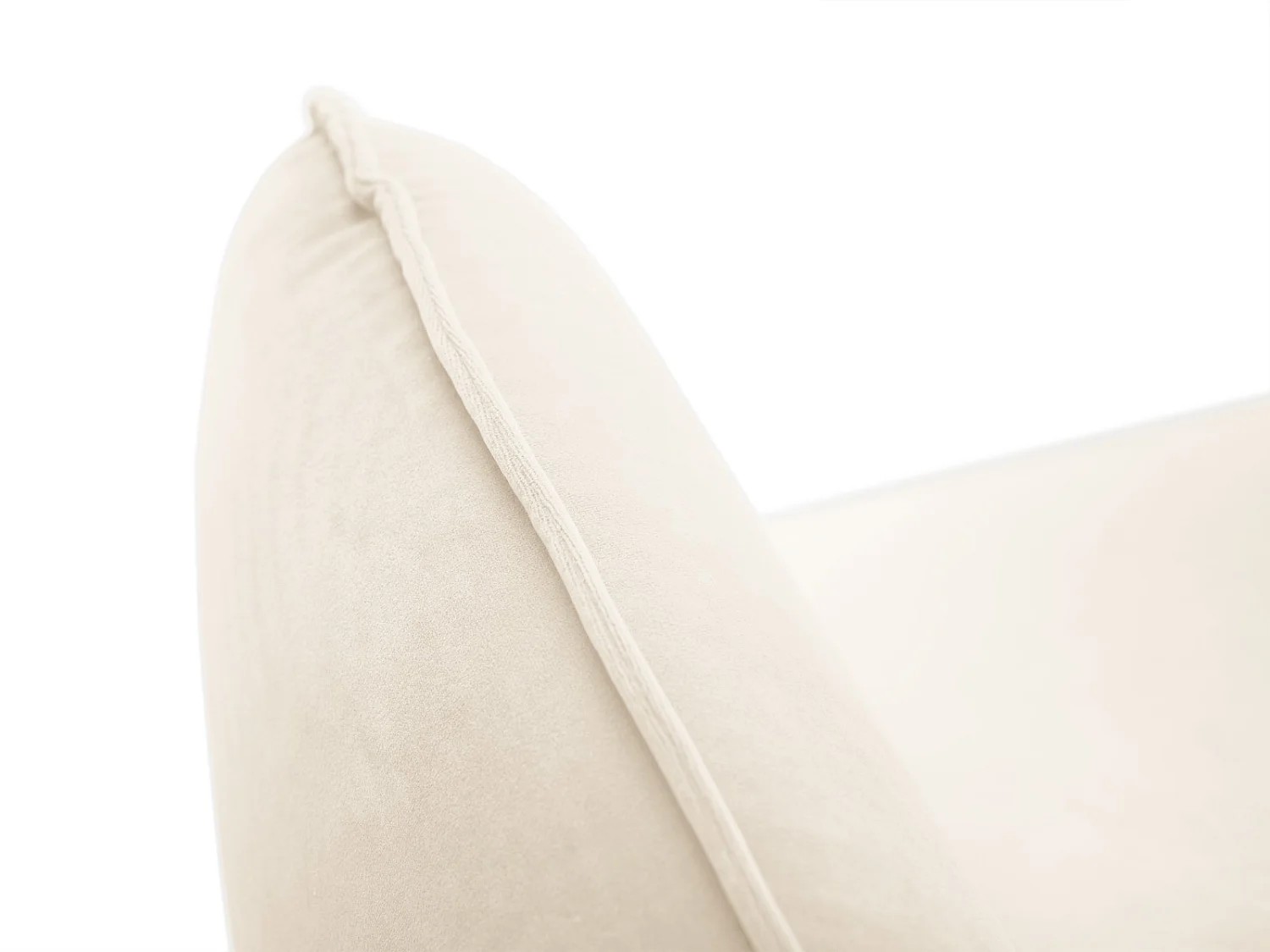 Cosmopolitan Design - 6-Sitzer Ecksofa links "Vienna" aus Samt leichtes beige - 275x185x95cm