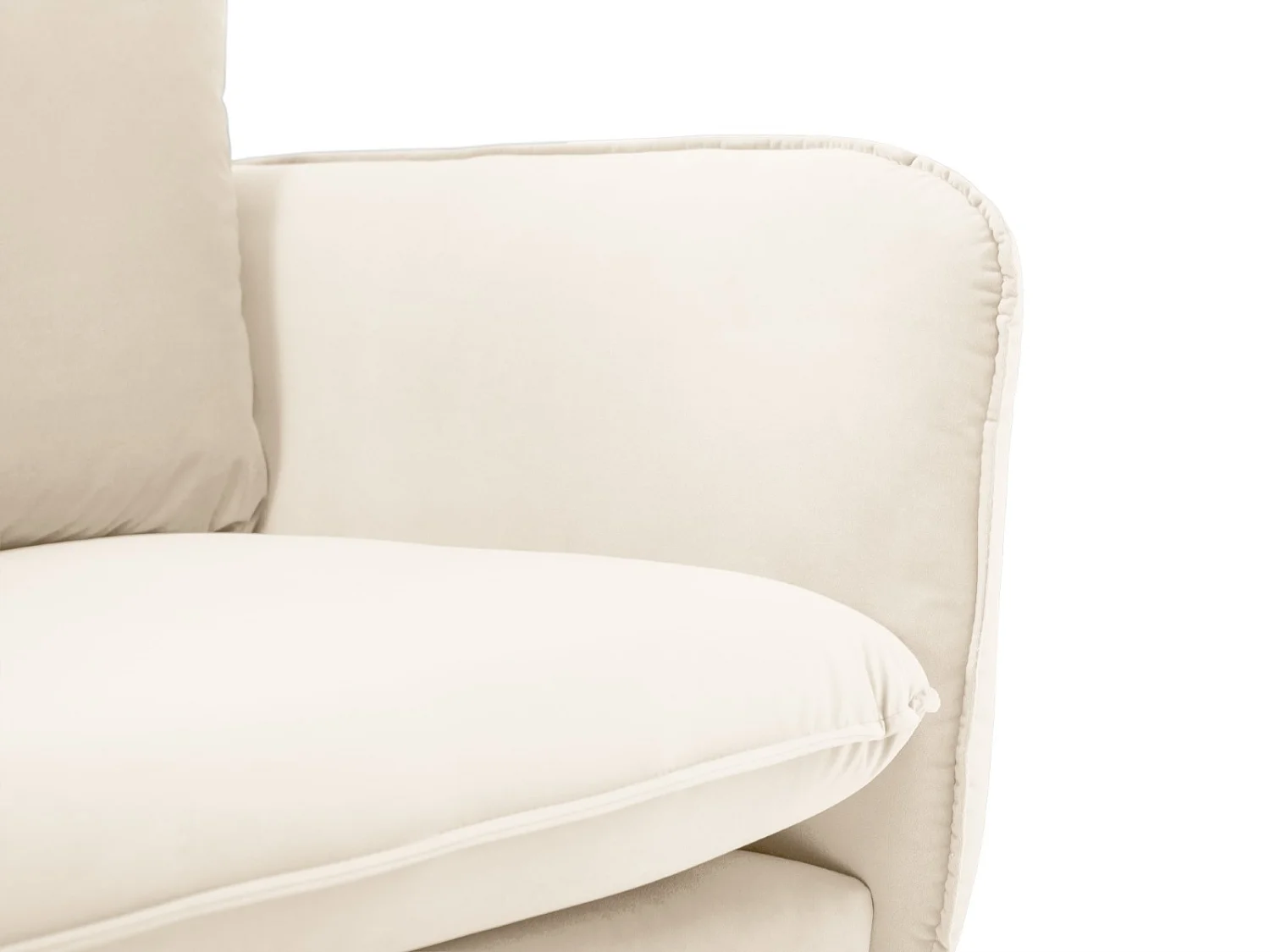 Cosmopolitan Design - Canapé d'angle gauche "Vienna" 6 places en velours beige clair - 275x185x95cm