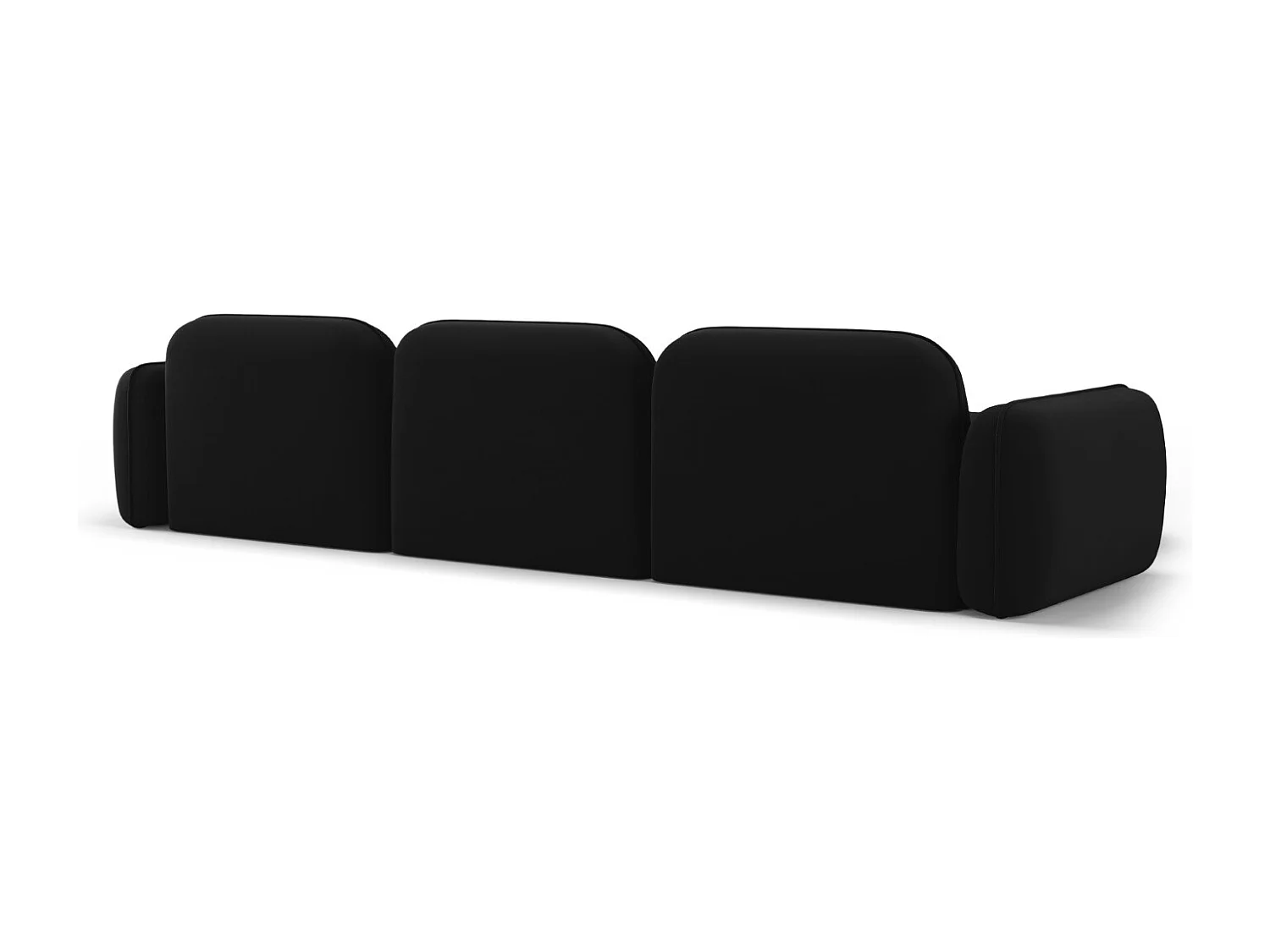 Cosmopolitan Design - Canapé d'angle gauche modulable "Sydney" 4 places en velours noir - 320x165x70cm
