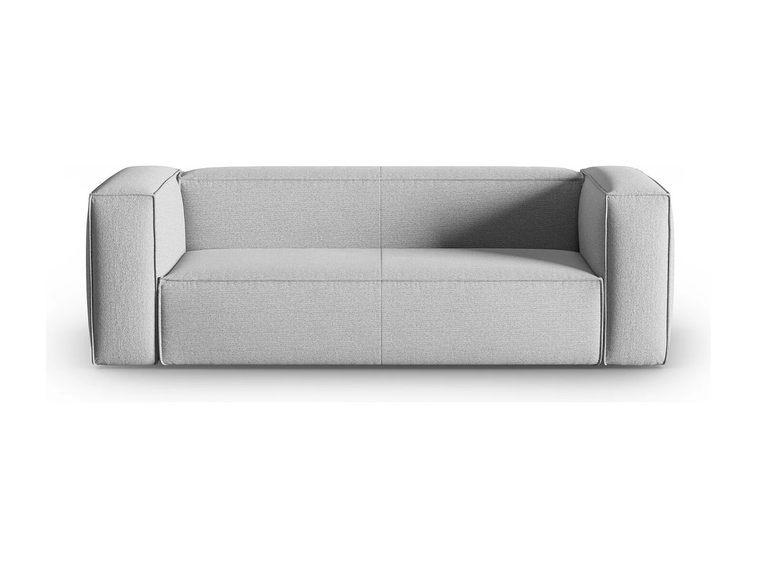 Cosmopolitan Design - 3-Sitzer Sofa "Mackay" aus strukturiertem Samt grau - 200x94x73cm
