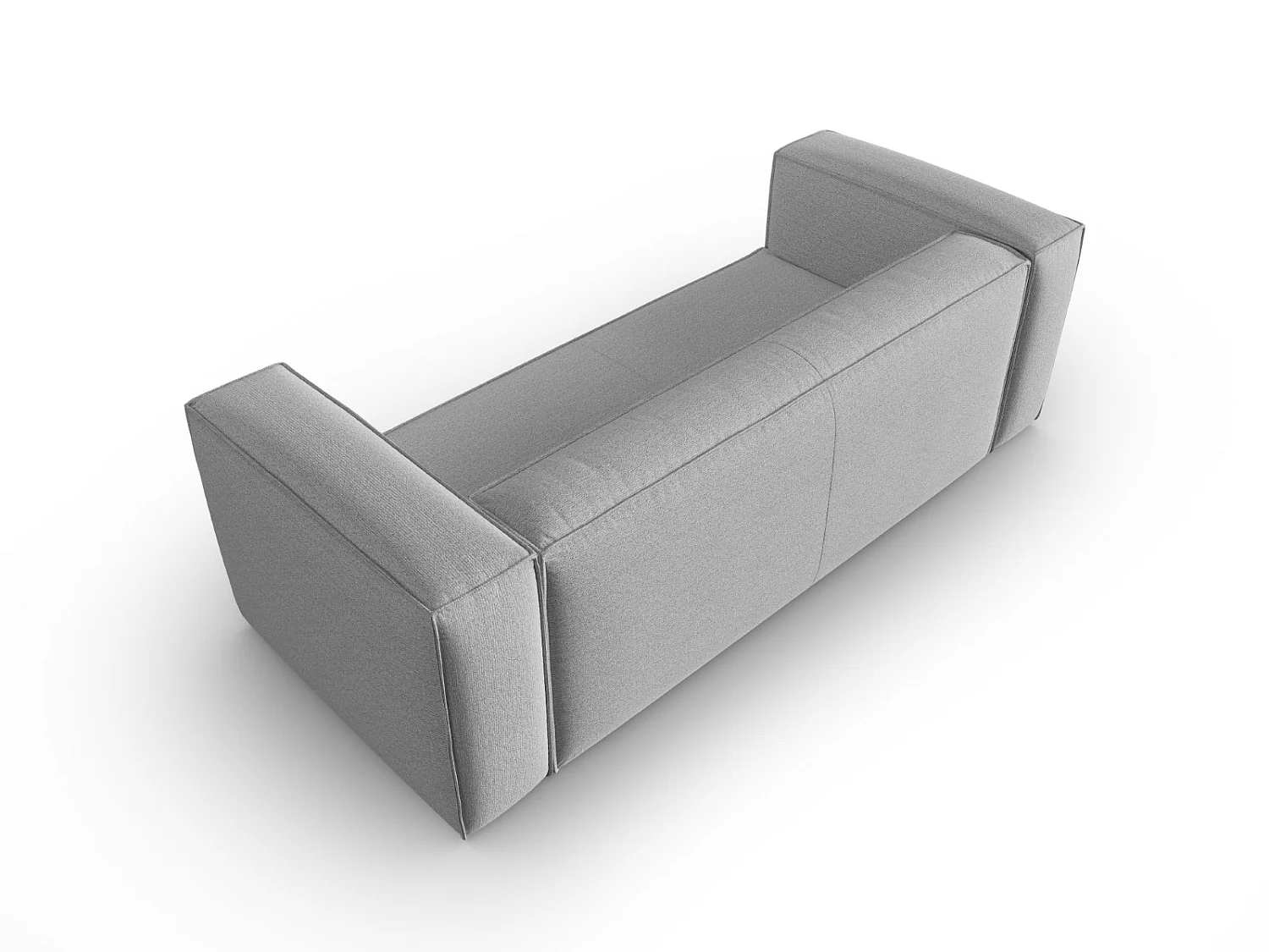 Cosmopolitan Design - 3-Sitzer Sofa "Mackay" aus strukturiertem Samt grau - 200x94x73cm