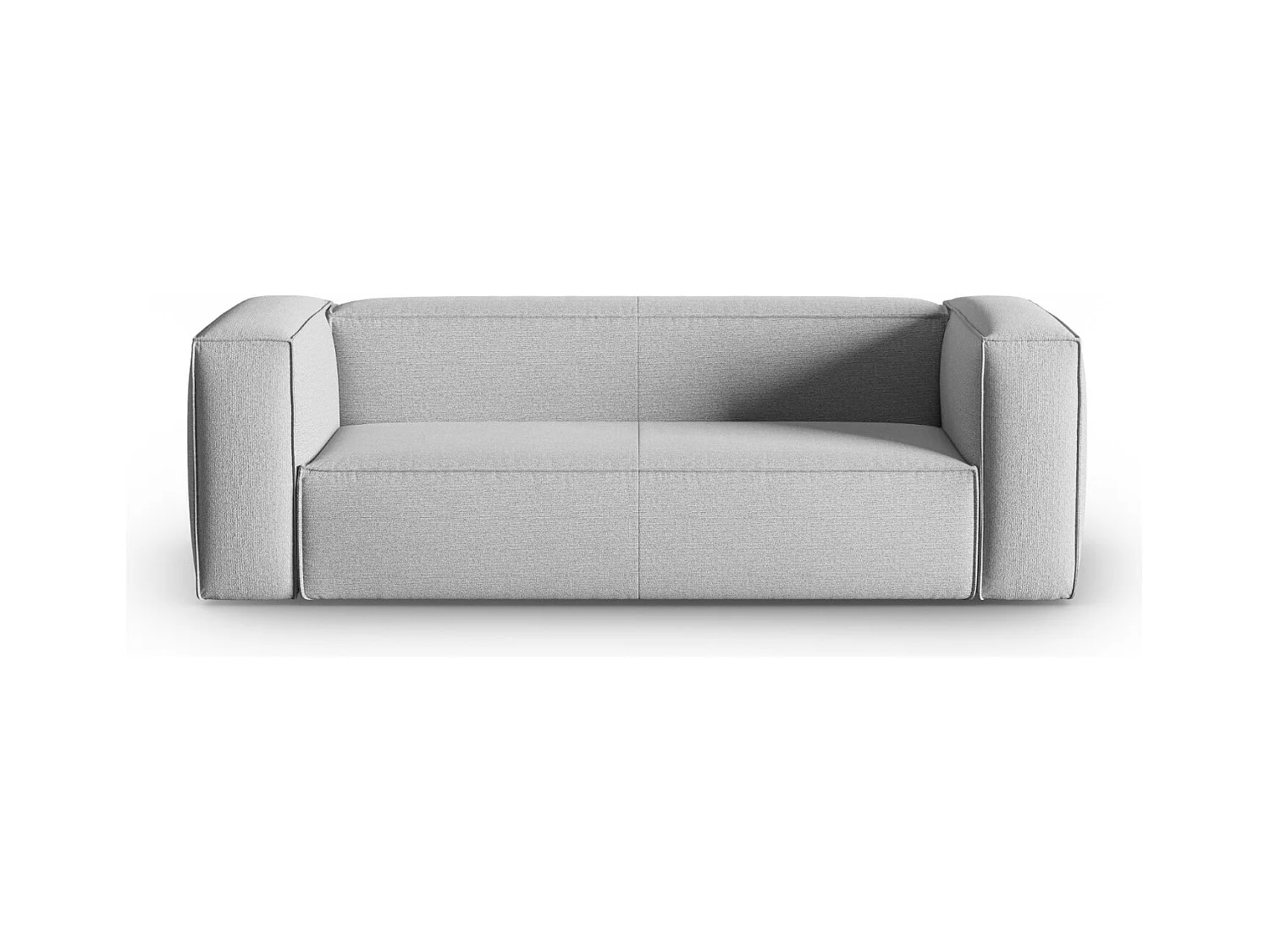 Cosmopolitan Design - Bank "Mackay" 3 zitplaatsen, Gestructureerd fluweel, Grijs - 200x94x73cm