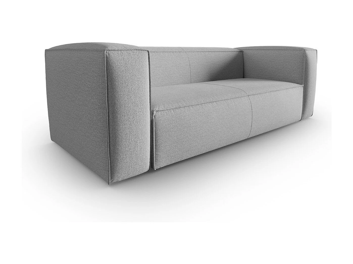 Cosmopolitan Design - Sofá "Mackay" 3 lugares em veludo estruturado cinza - 200x94x73cm