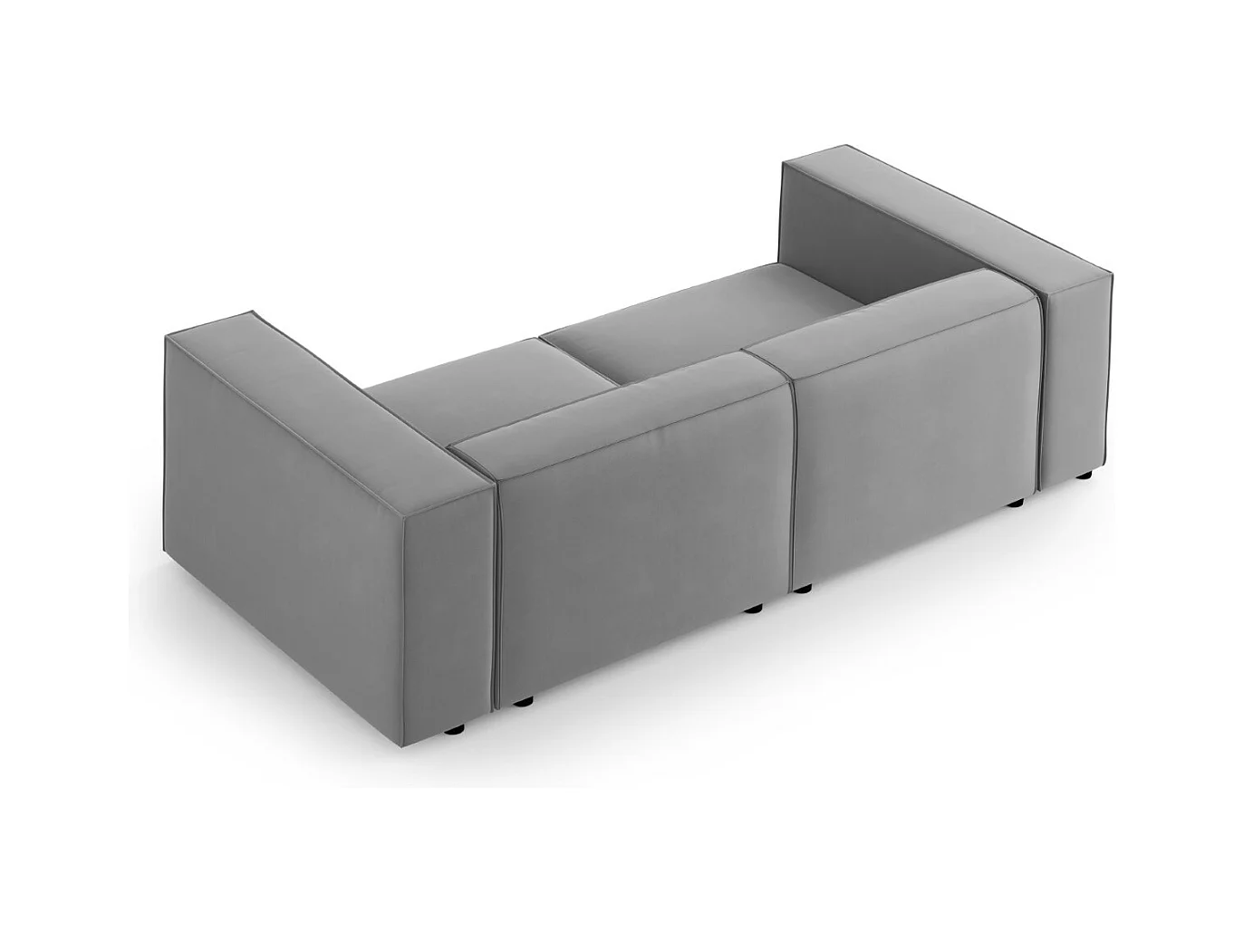 Cosmopolitan Design - Divano "Arendal" 3 posti in velluto grigio chiaro - 204x102x70cm