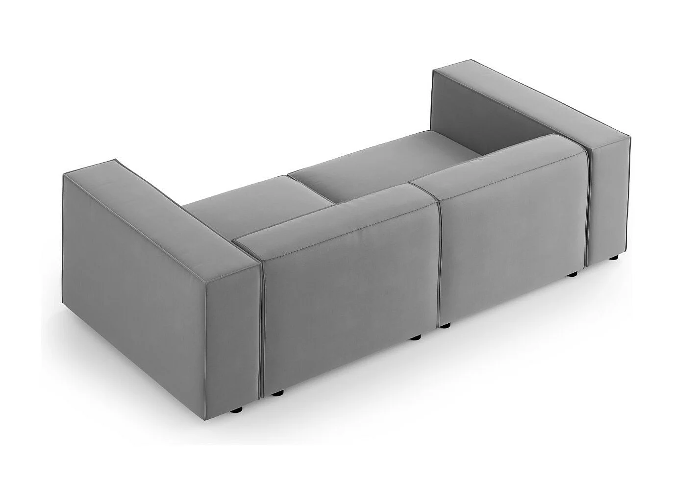 Cosmopolitan Design - Sofá "Arendal" 3 plazas de terciopelo gris claro - 204x102x70cm