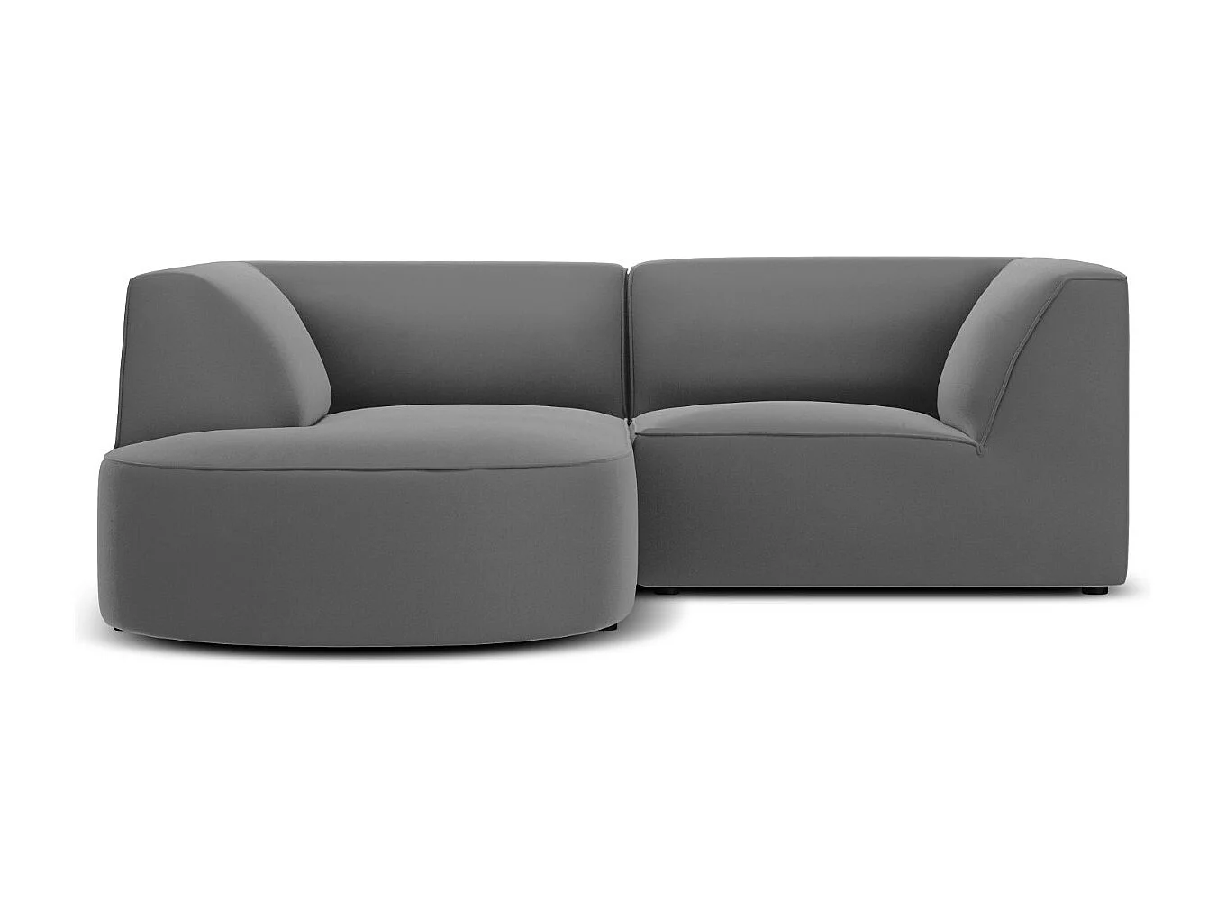 CXL by Christian Lacroix - 3-Sitzer Ecksofa links "Charles" Sitzer aus Samt dunkelgrau - 186x180x69cm