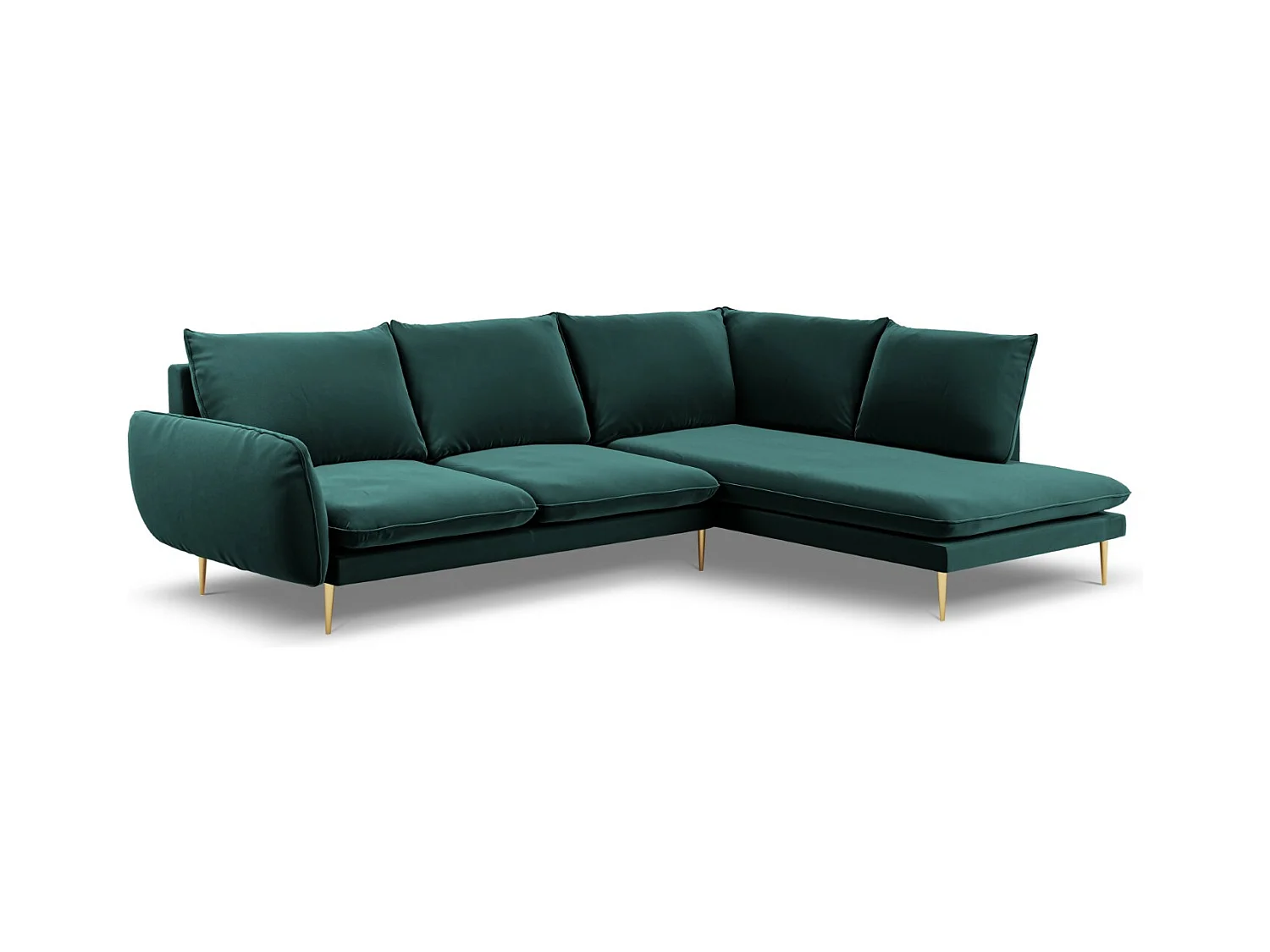 Cosmopolitan Design - Rechter hoekbank "Vienna" 6 zitplaatsen, Flueel, Olie - 275x185x95cm