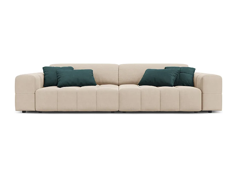 CXL by Christian Lacroix - Sofá "Luc" 4 plazas de terciopelo beige claro - 244x102x70cm