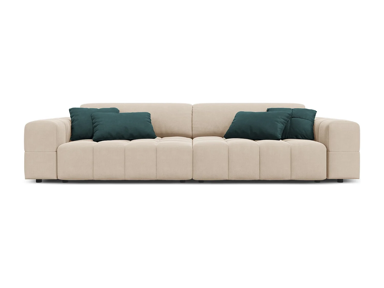 CXL by Christian Lacroix - Divano "Luc" 4 posti in velluto beige chiaro - 244x102x70cm