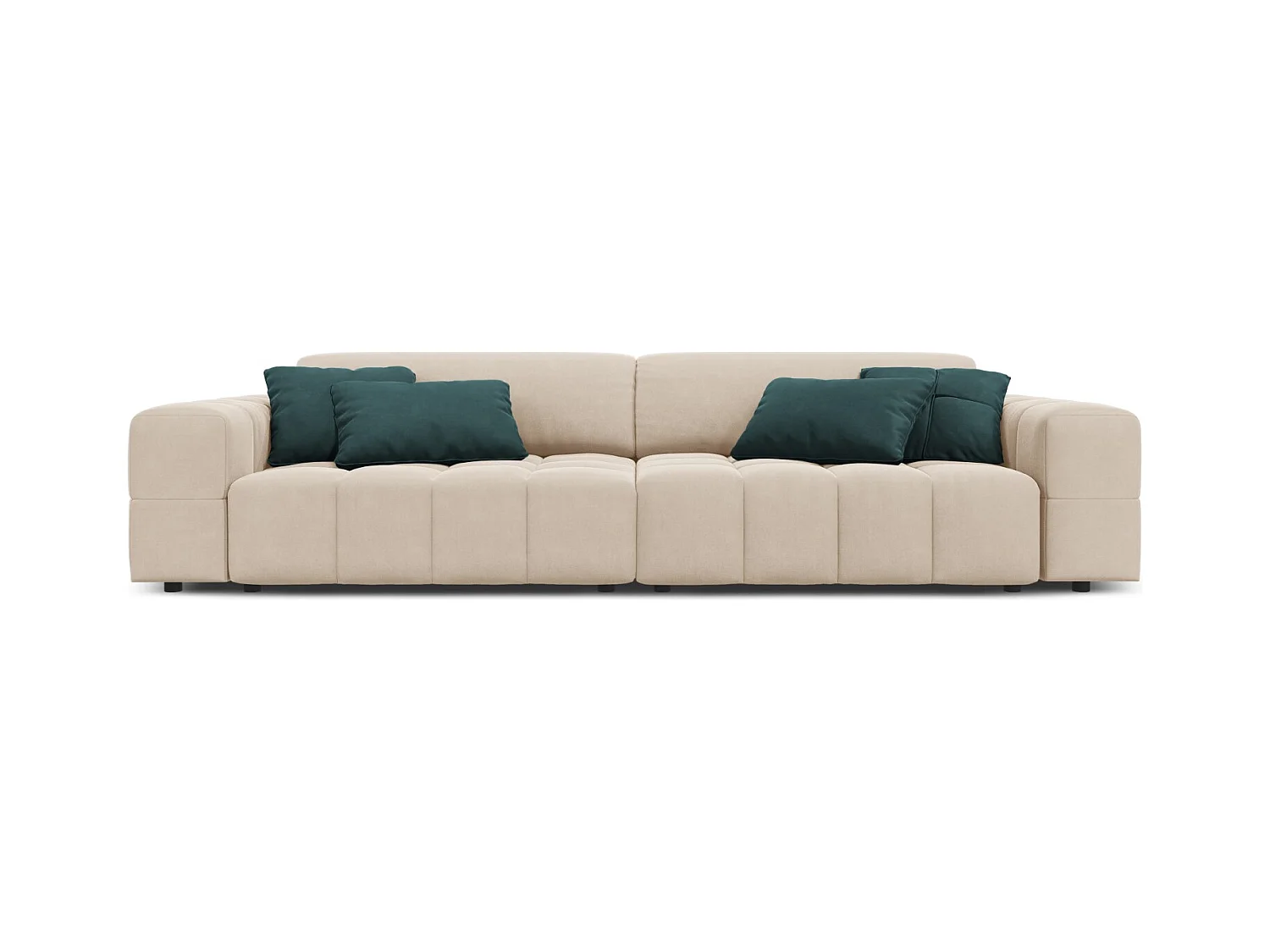 CXL by Christian Lacroix - Canapé "Luc" 4 places en velours beige clair - 244x102x70cm