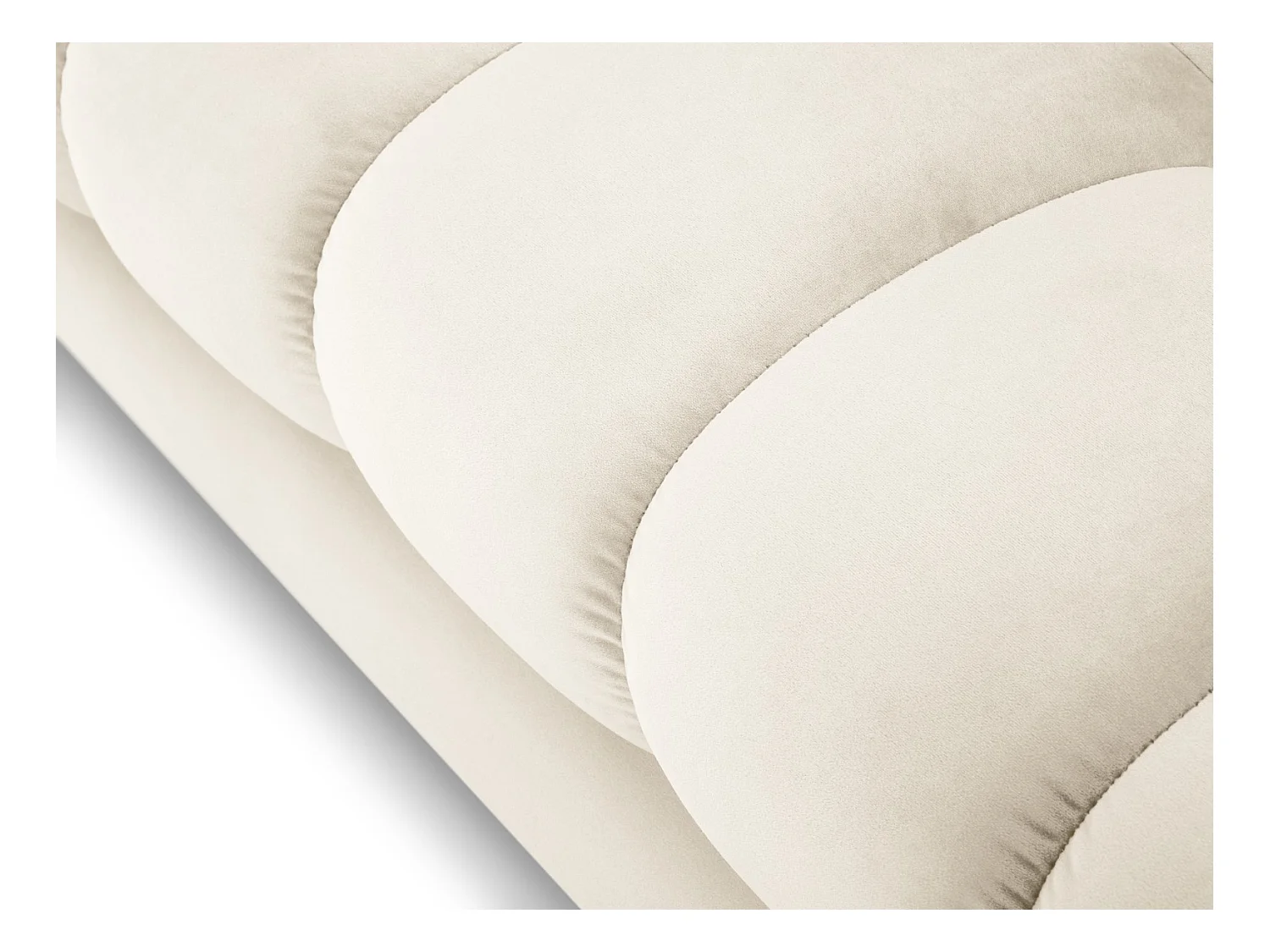 Cosmopolitan Design - Sofá "Bali" 3 plazas de terciopelo beige claro - 177x92x75cm